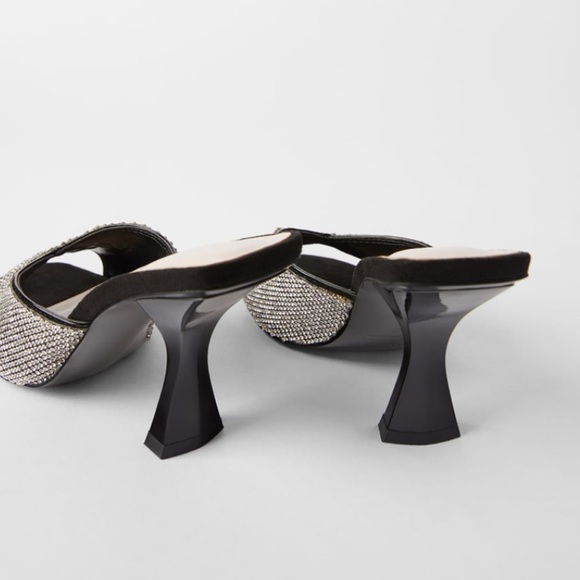 Zara beaded heeled sandal mules - Picture 4 of 6